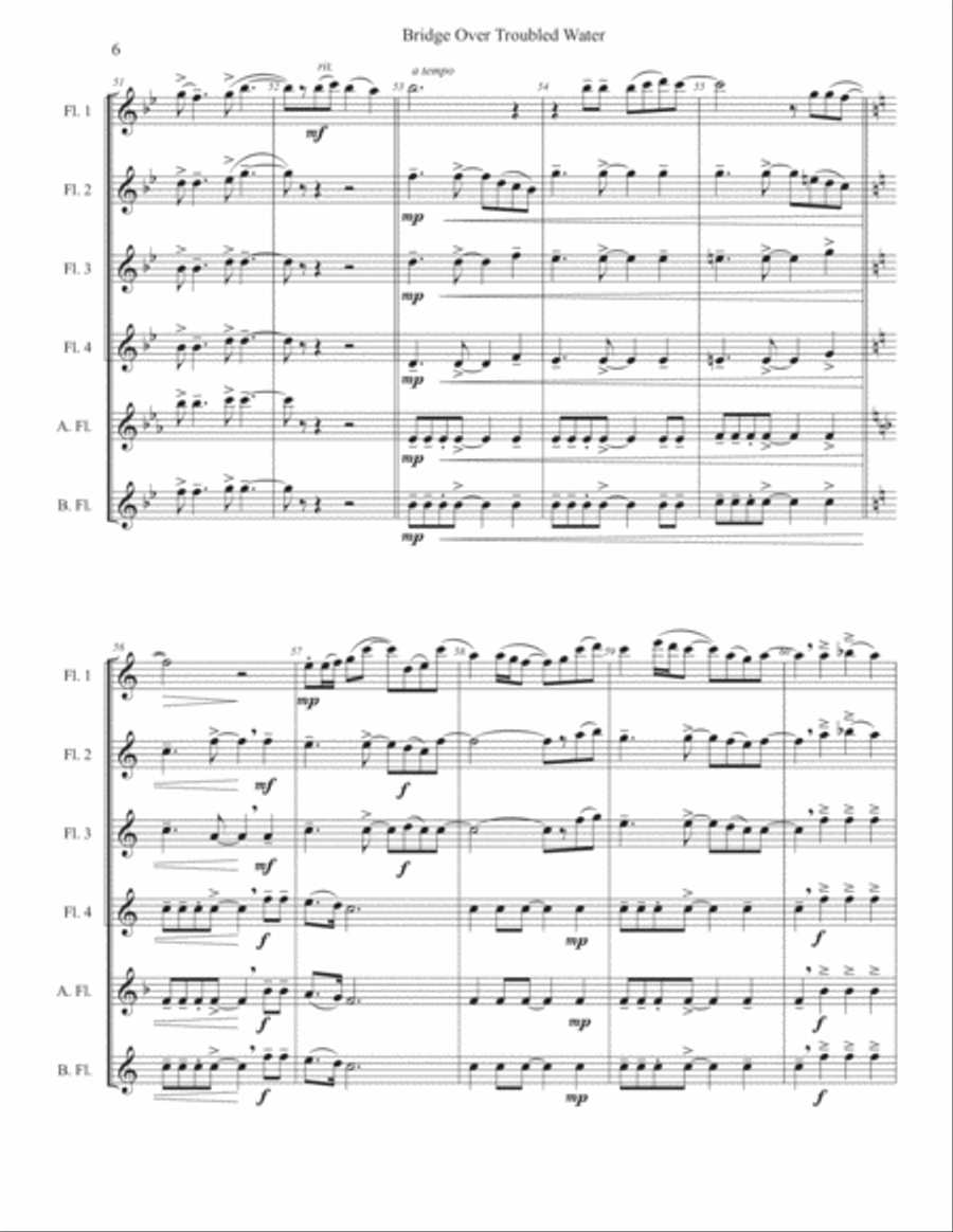 Bridge Over Troubled Water Bridge Over Troubled Water Woodwind Ensemble scores gallery preview page 6