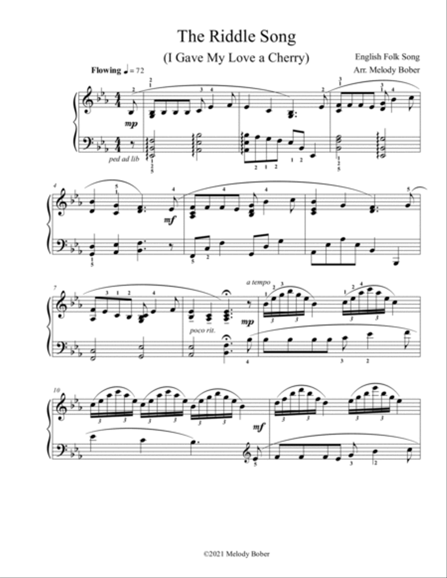The Riddle Song Piano Solo scores gallery preview page 2