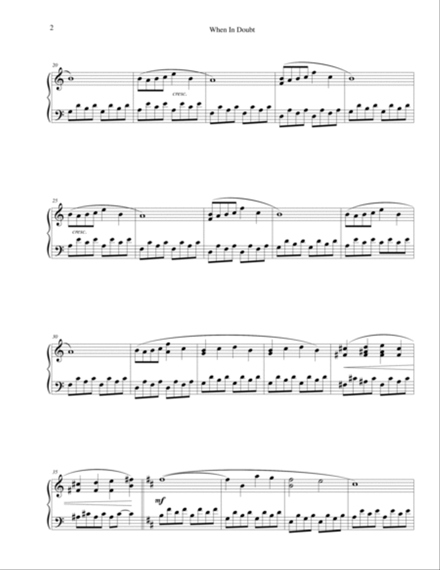 When In Doubt Piano Solo scores gallery preview page 2