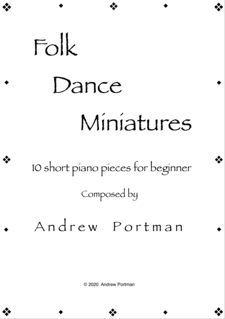 10 Folk Dance Miniatures for solo piano. Easy Piano scores gallery preview page 1