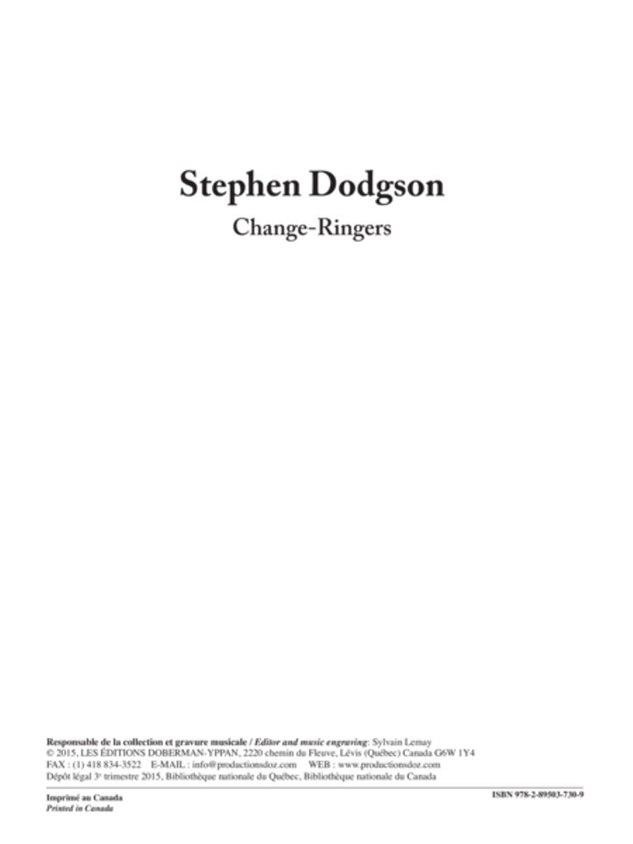Change-Ringers Change-Ringers Guitar Ensemble scores gallery preview page 1