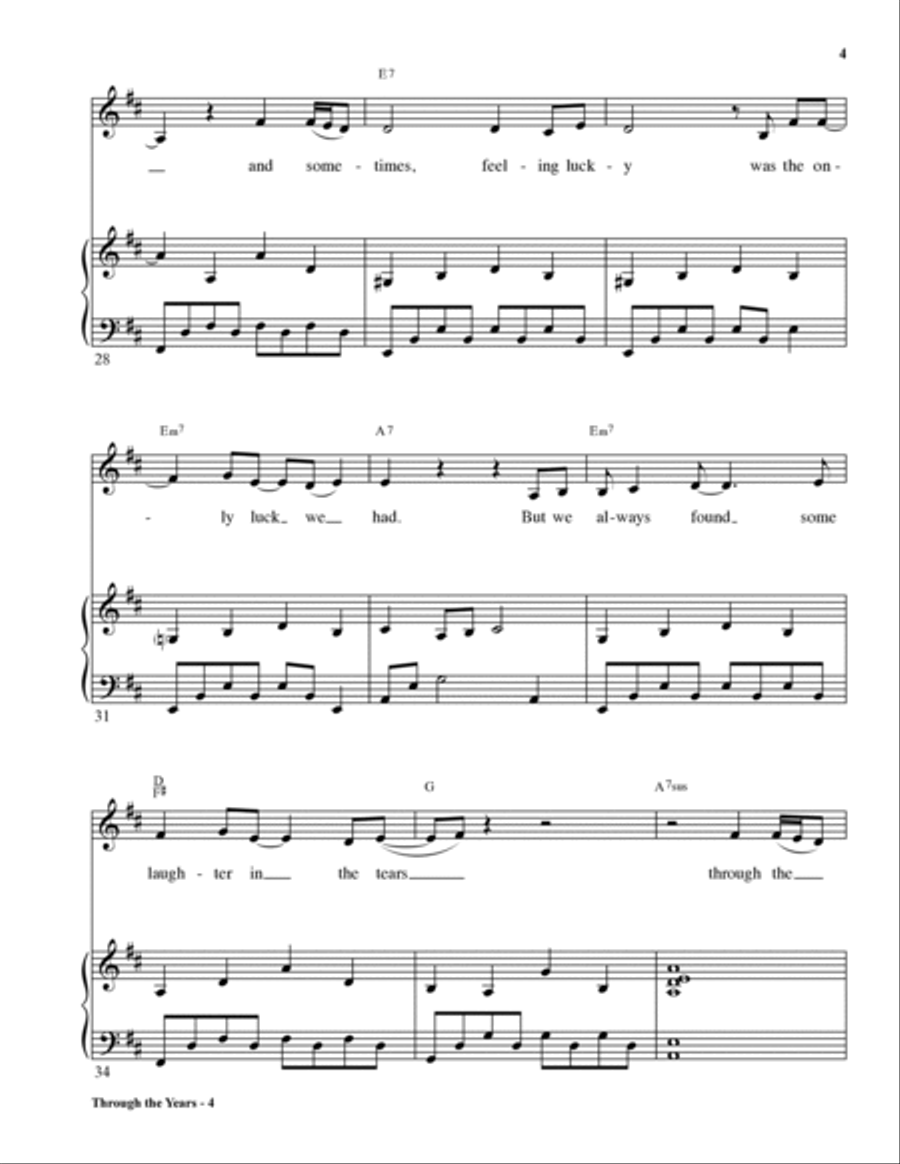 Through the Years Through the Years Voice scores gallery preview page 4
