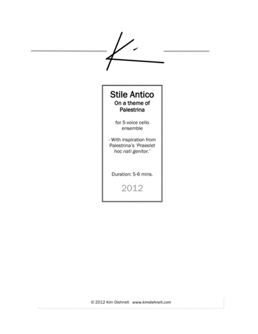 Diehnelt: Stile Antico for 5-voice cello ensemble image number null
