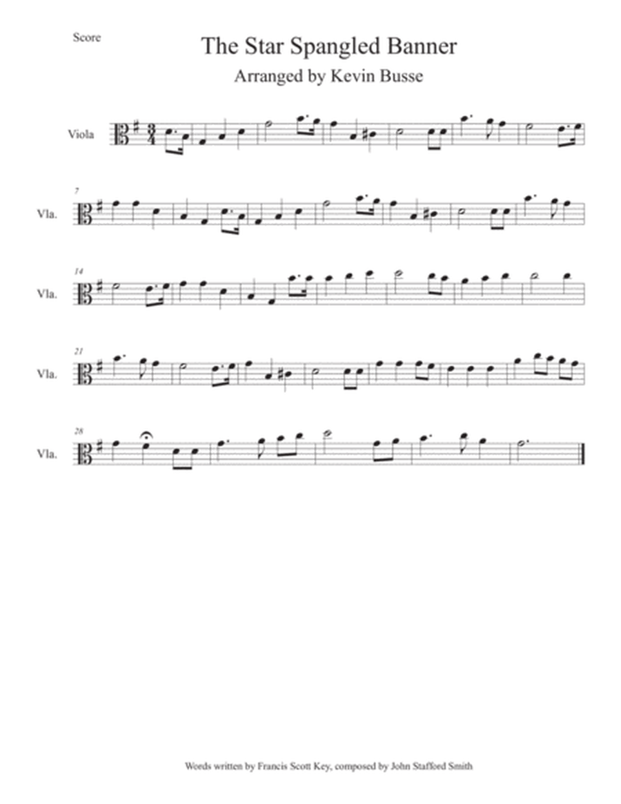 The Star Spangled Banner - Viola image number null