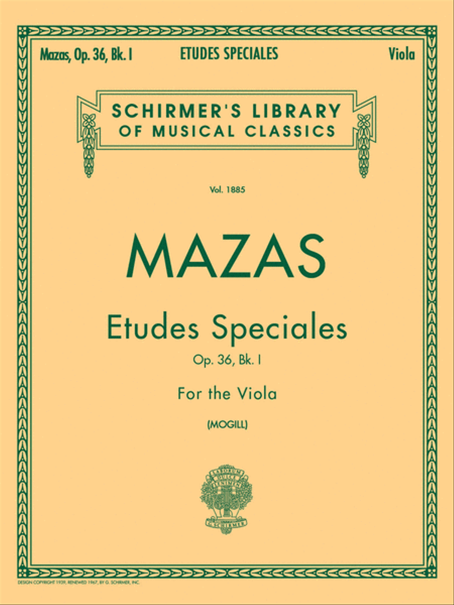 Etudes Speciales, Op. 36 – Book 1 Viola scores gallery preview page 1