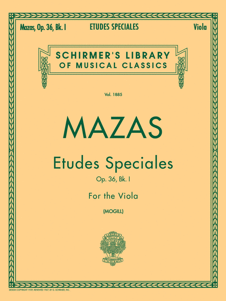 Etudes Speciales, Op. 36 - Book 1 by Jacques Fereol Mazas Viola - Sheet Music