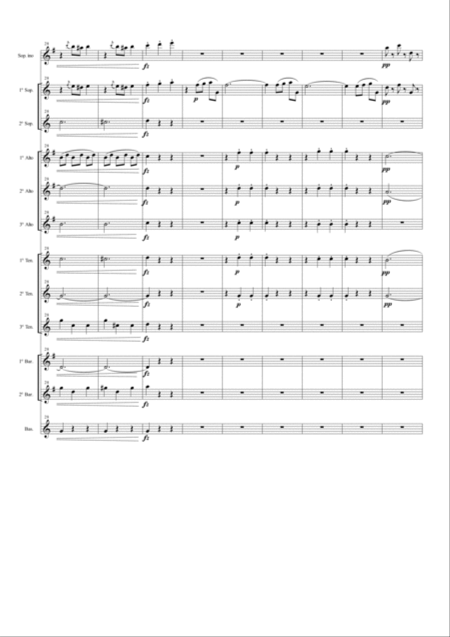 The Blue Danube Waltz for Saxophone Ensemble Woodwind Ensemble scores gallery preview page 4