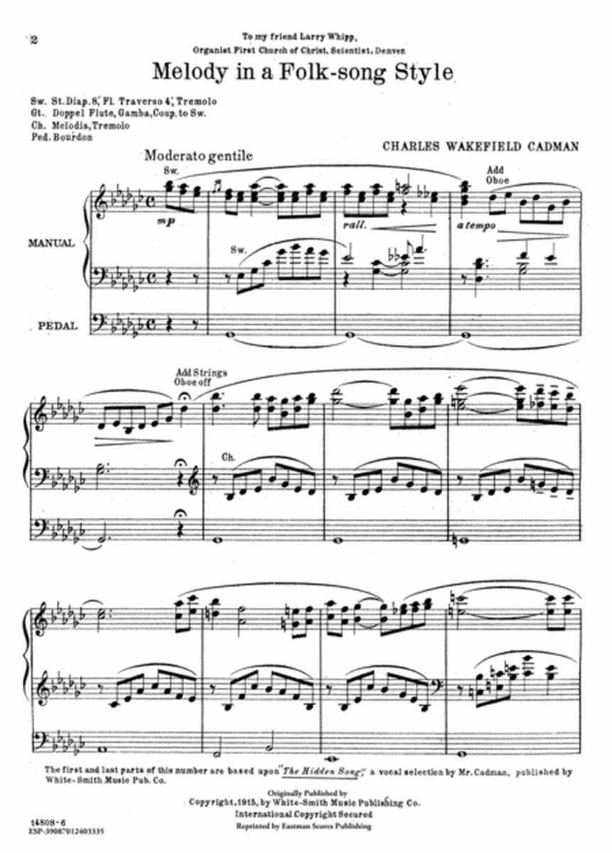Melody in a Folk-Song Style (Organ)