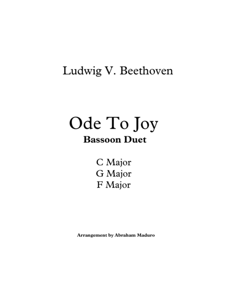 Beethoven`s Ode to Joy Bassoon Duet-Three Tonalities Included image number null