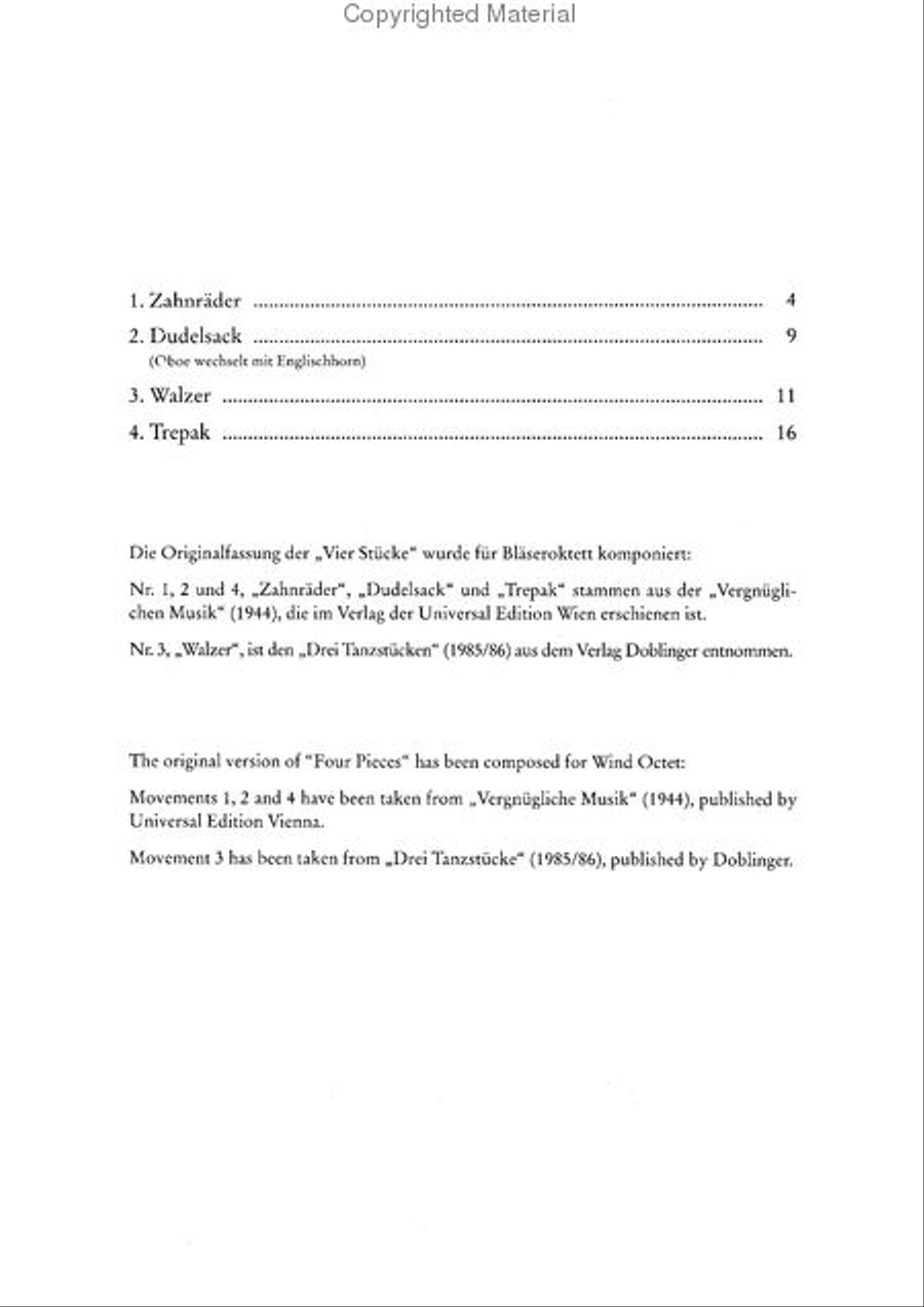 4 Stucke Woodwind Quintet scores gallery preview page 2