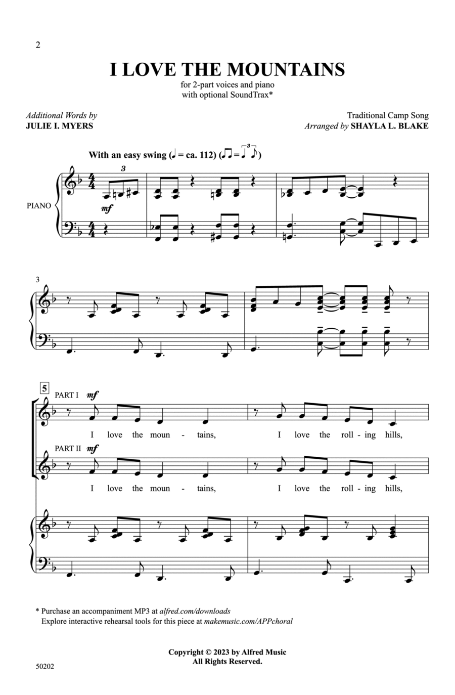 I Love the Mountains Choir scores gallery preview page 1