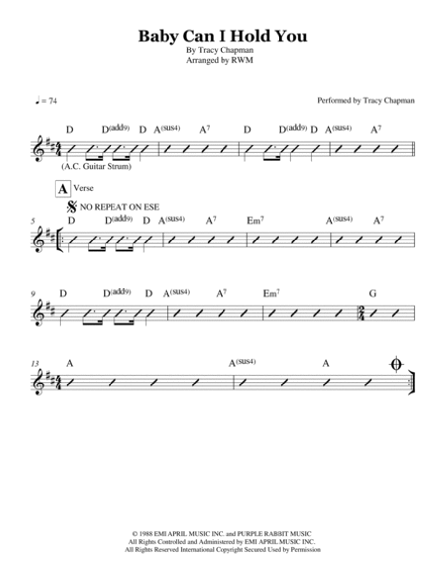 Baby Can I Hold You Piano scores gallery preview page 2