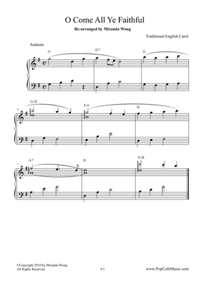 O Come All Ye Faithful - Easy Piano Solo (Beautiful Version)