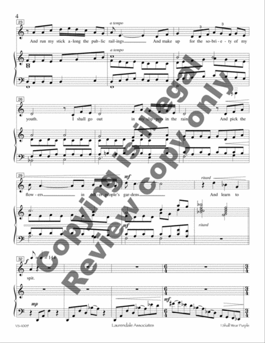 I Shall Wear Purple I Shall Wear Purple Medium Voice scores gallery preview page 4