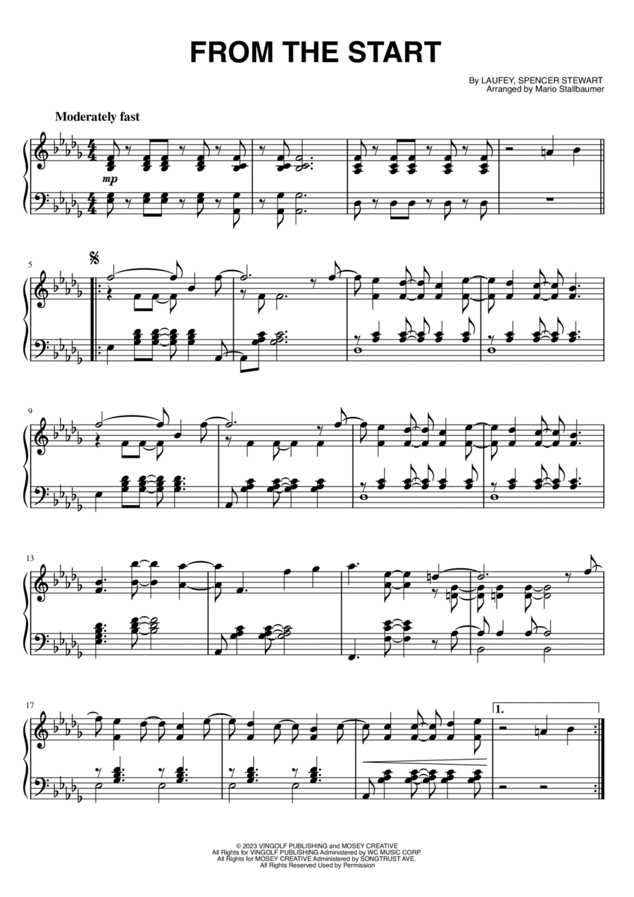 From The Start Piano Solo scores gallery preview page 1