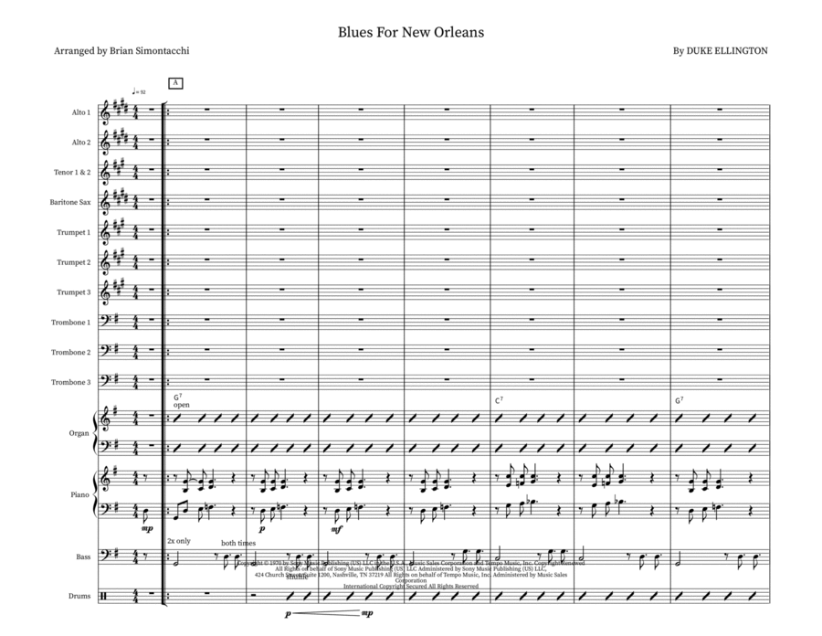 Blues For New Orleans Jazz Ensemble scores gallery preview page 1