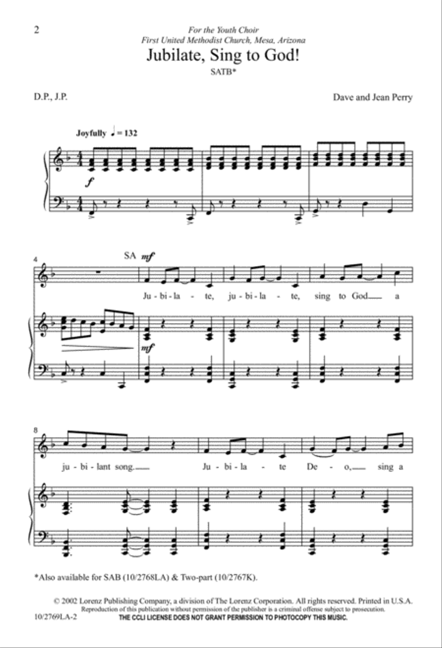 Jubilate, Sing to God 4-Part scores gallery preview page 2