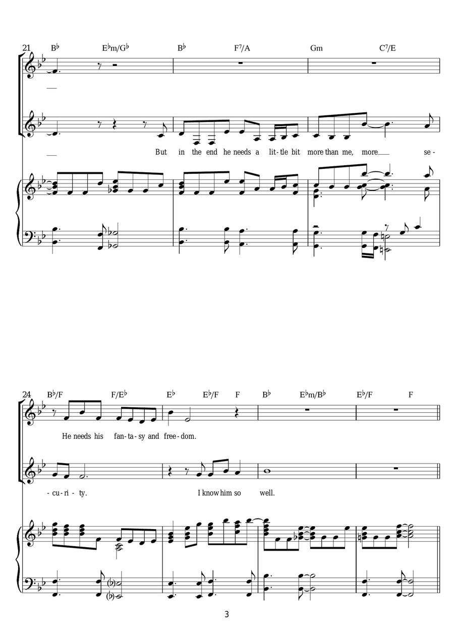 I Know Him So Well (from Chess) Piano, Vocal scores gallery preview page 3