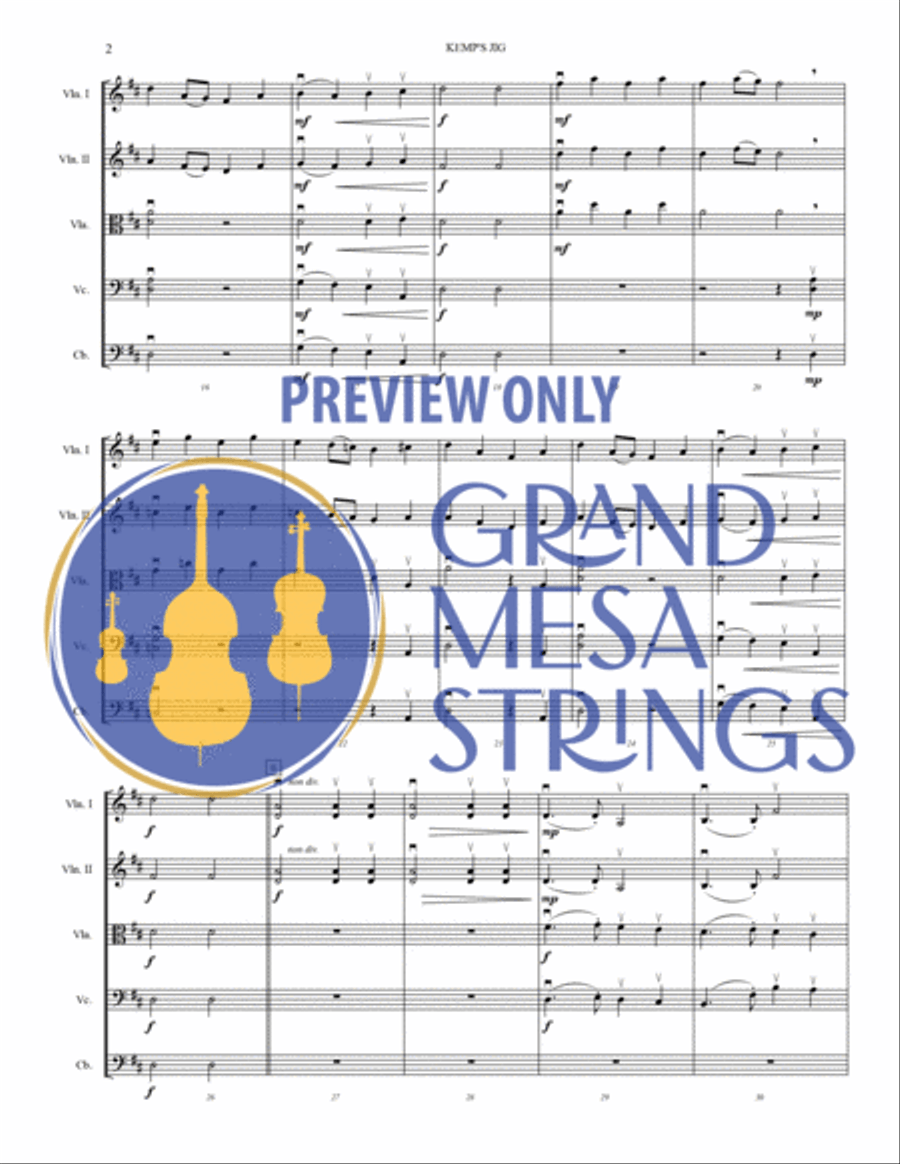 Kemp's Jig Kemp's Jig String Orchestra scores gallery preview page 3