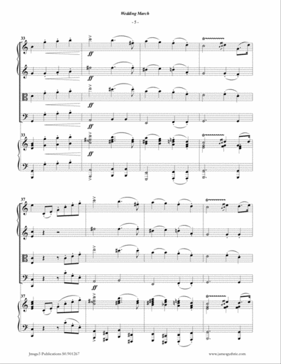Mendelssohn: Wedding March for Piano Quintet Mendelssohn: Wedding March for Piano Quintet Piano Quintet scores gallery preview page 5