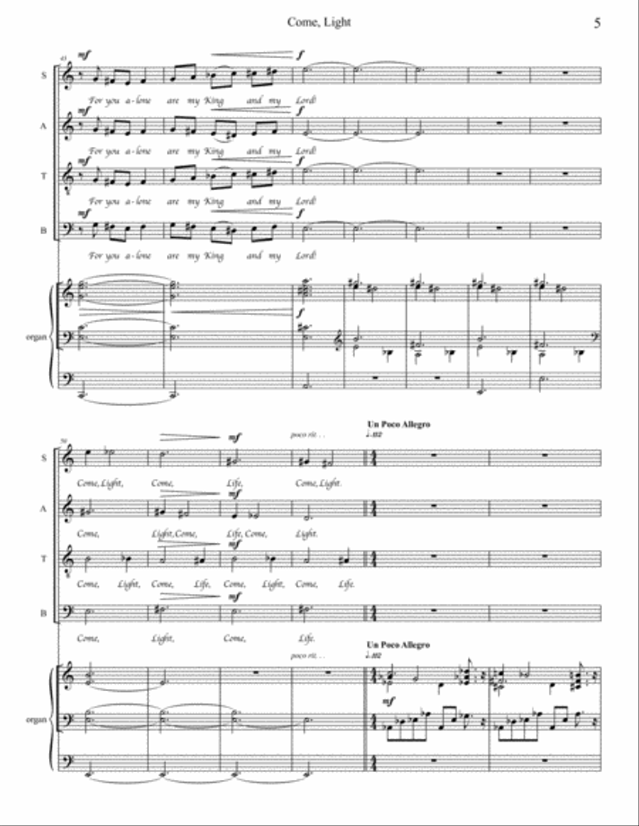 Come, Light 4-Part scores gallery preview page 6