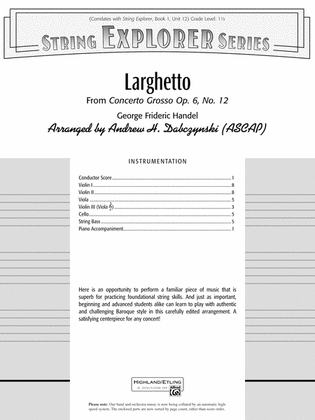 Larghetto (from Concerto Grosso Op. 6, No. 12): Score
