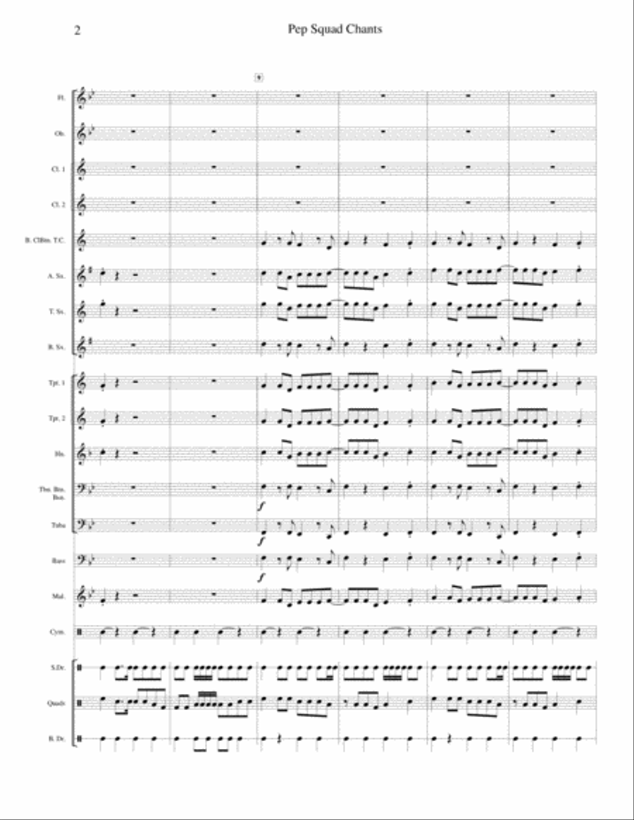Pep Squad Chants Pep Squad Chants Concert Band scores gallery preview page 3