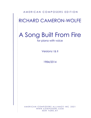 Book cover for [Cameron-Wolfe] A Song Built From Fire