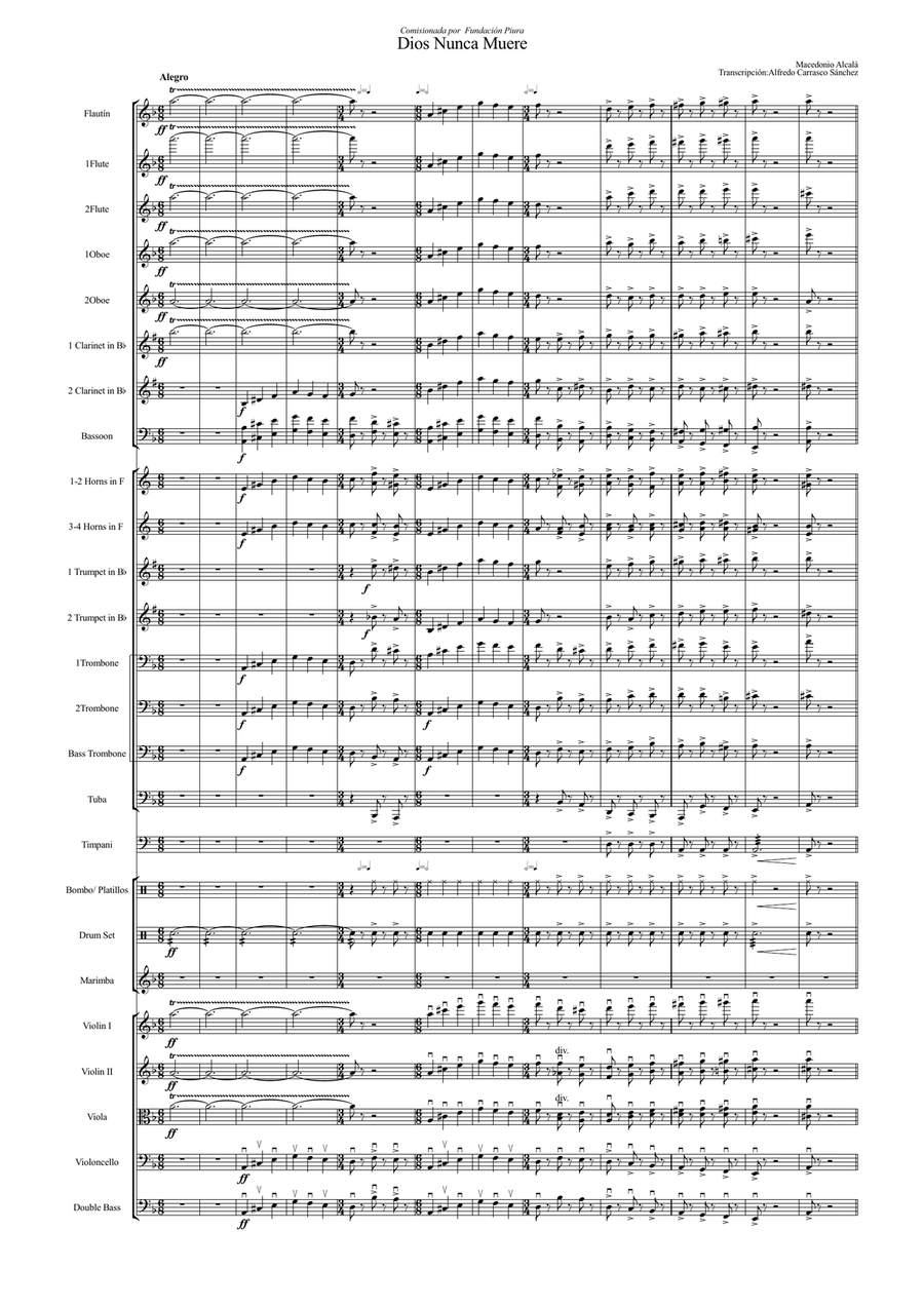 Dios nunca Muere Full Orchestra scores gallery preview page 1