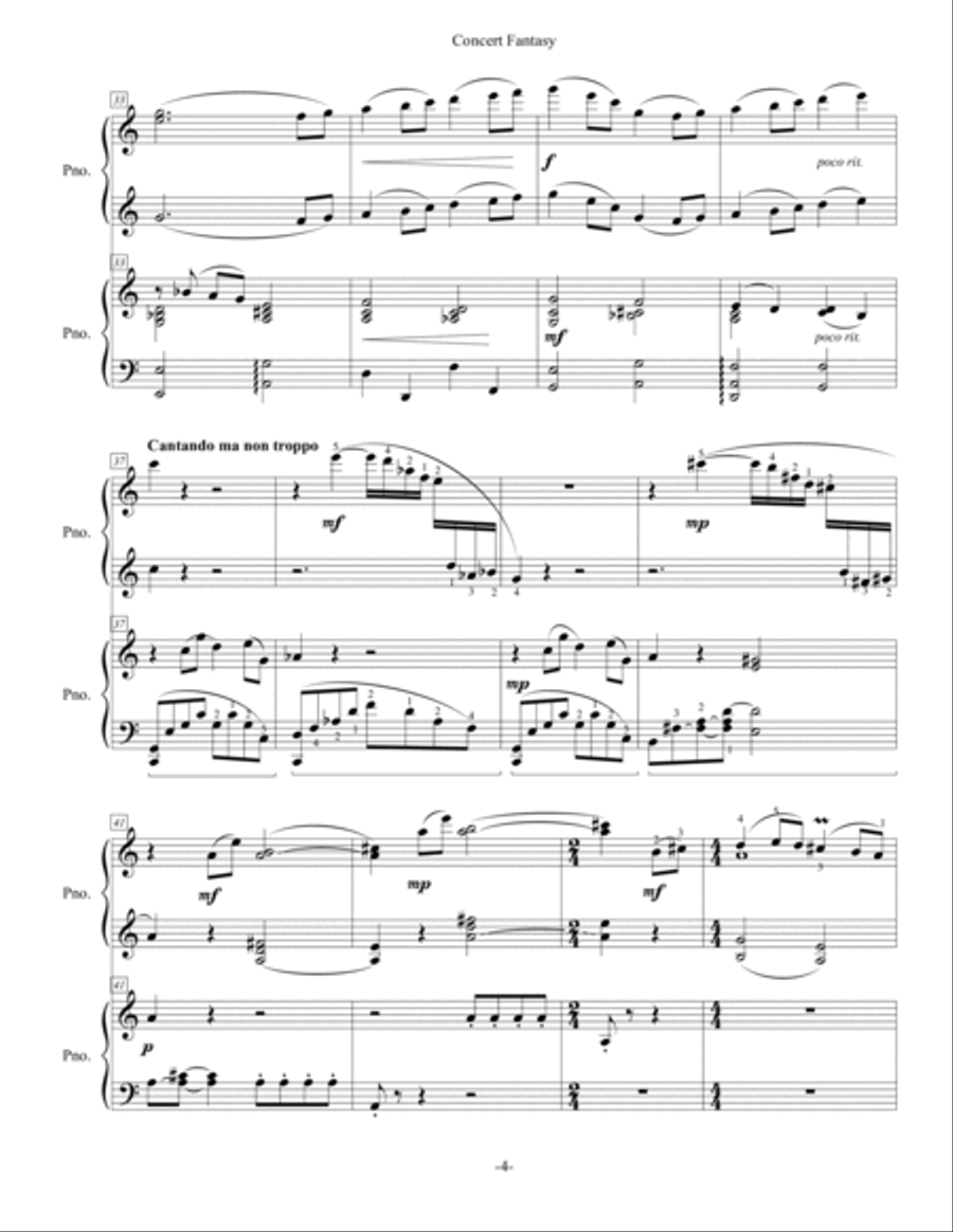 Concert Fantasy for Piano and Orchestra (First Edition) Small Ensemble scores gallery preview page 6