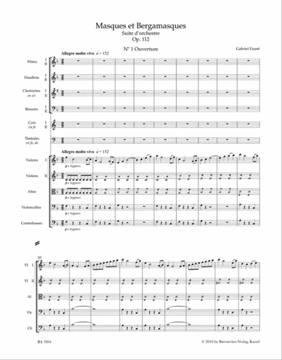 Masques et Bergamasques, op. 112 N 185b Orchestra scores gallery preview page 2