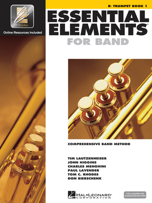 Book cover for Essential Elements for Band – Bb Trumpet Book 1 with EEi