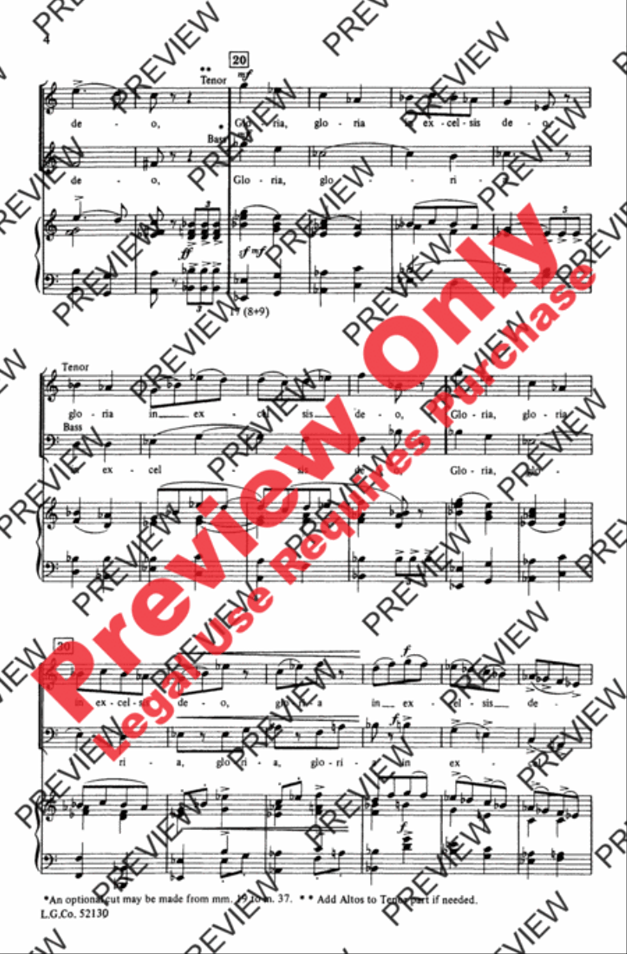 Gloria (from Messa di Gloria) 4-Part scores gallery preview page 5