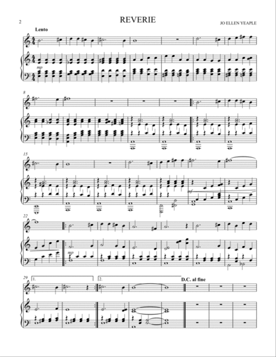 Reverie (for Piano and Clarinet) Woodwind Duet scores gallery preview page 2