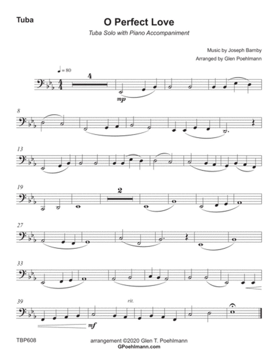 O PERFECT LOVE - TUBA SOLO with Piano Accompaniment image number null