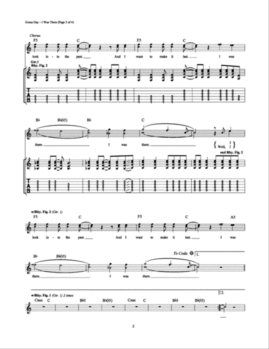 I Was There Electric Guitar scores gallery preview page 2