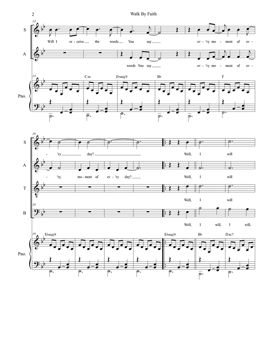 Walk By Faith 4-Part scores gallery preview page 2