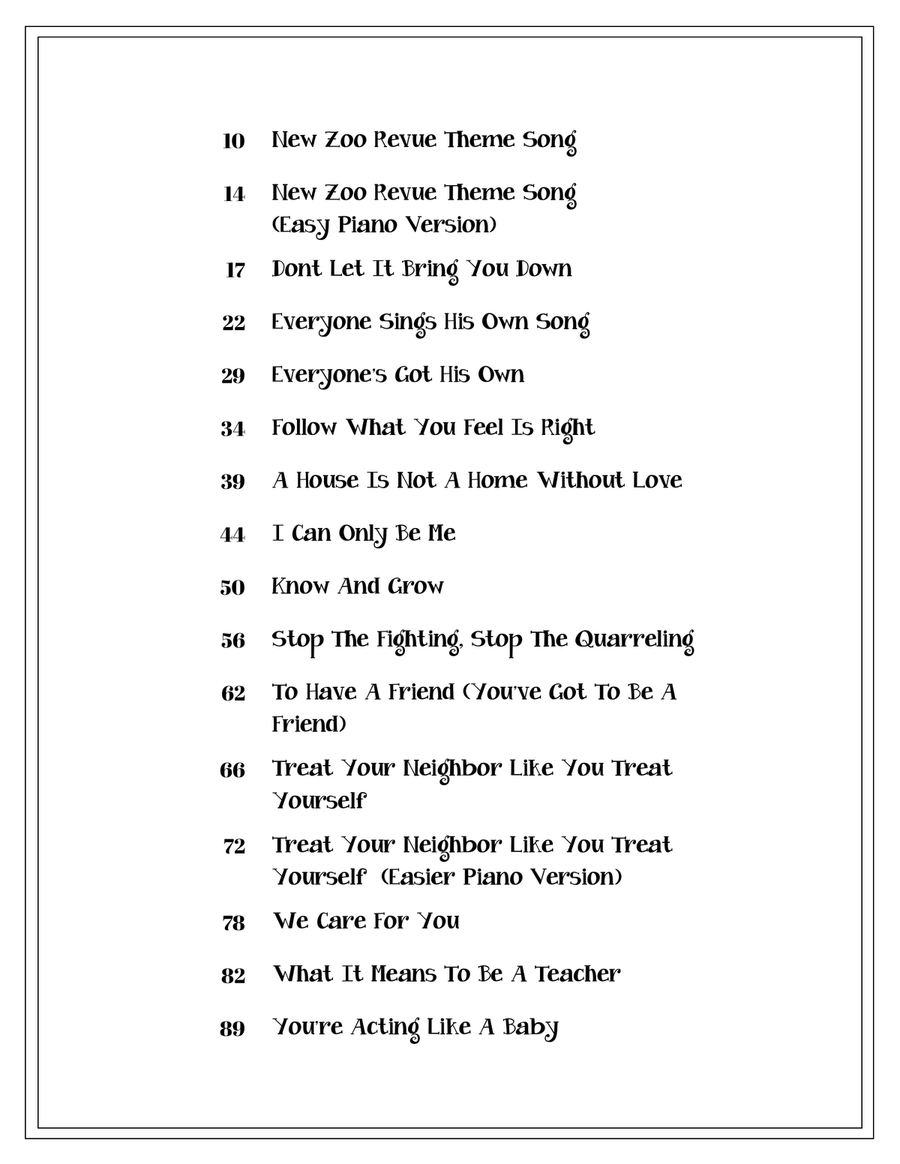 New Zoo Revue Songbook - Volume 1 Piano, Vocal scores gallery preview page 5