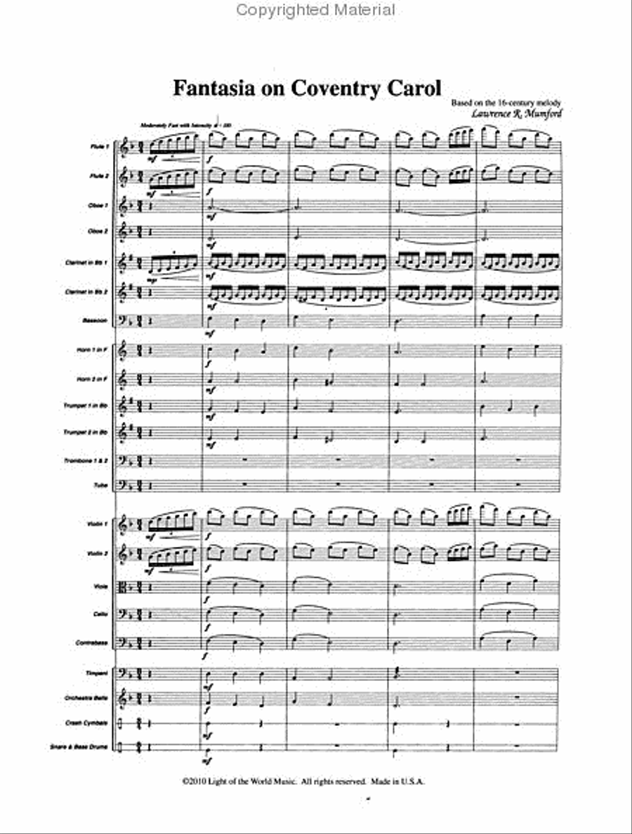 Fantasia on Coventry Carol Orchestra scores gallery preview page 2