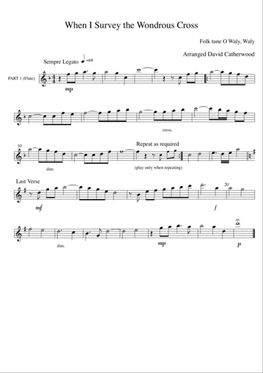 When I Survey the Wondrous Cross (Folk Tune - O Waly, Waly) arr. David Catherwood for Flex. ensemble Concert Band scores gallery preview page 5