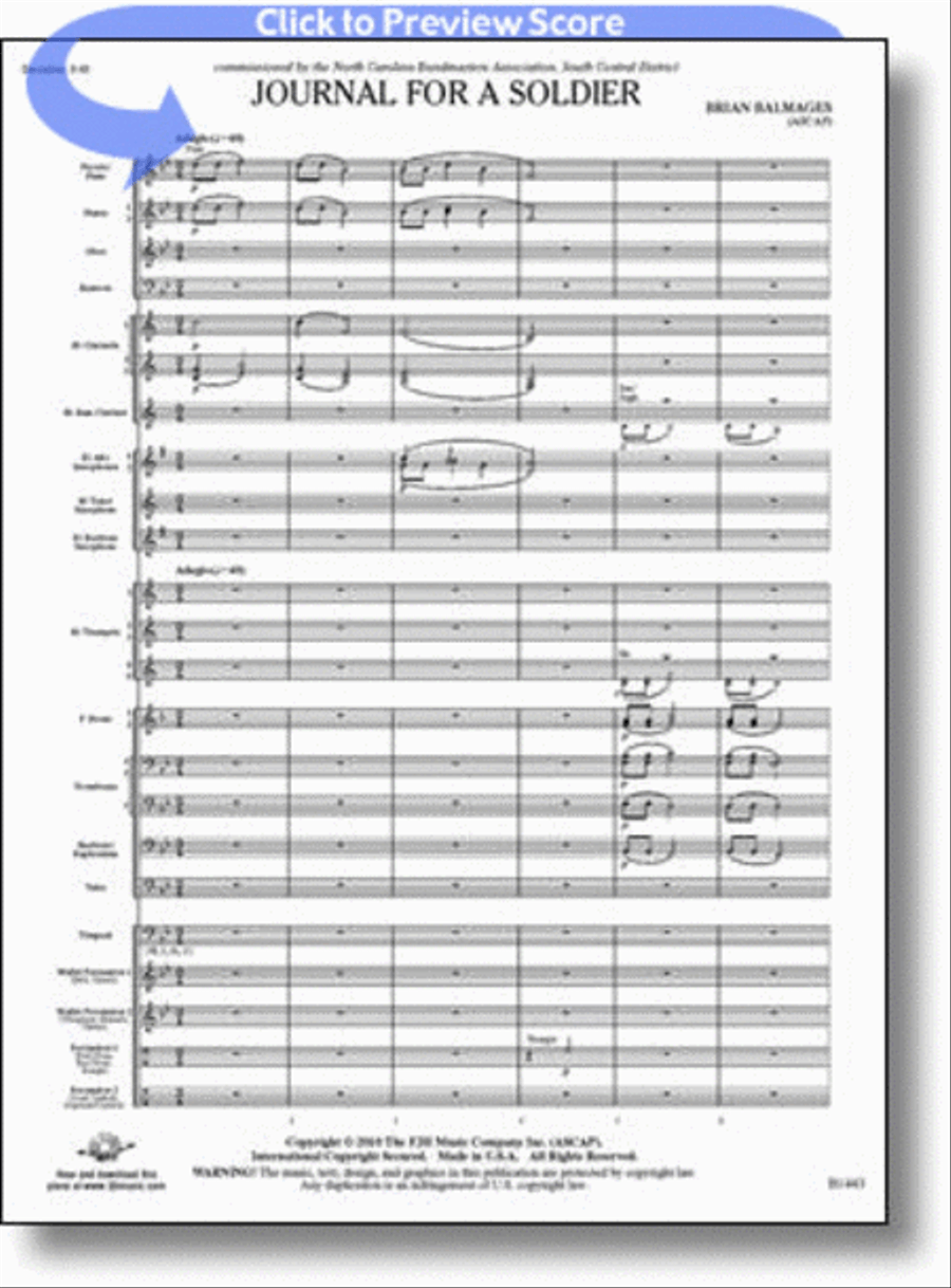 Journal for a Soldier Concert Band scores gallery preview page 1