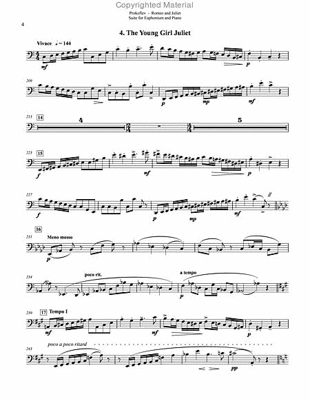 Romeo and Juliet Suite No. 1, Op. 64 for Euphonium and Piano