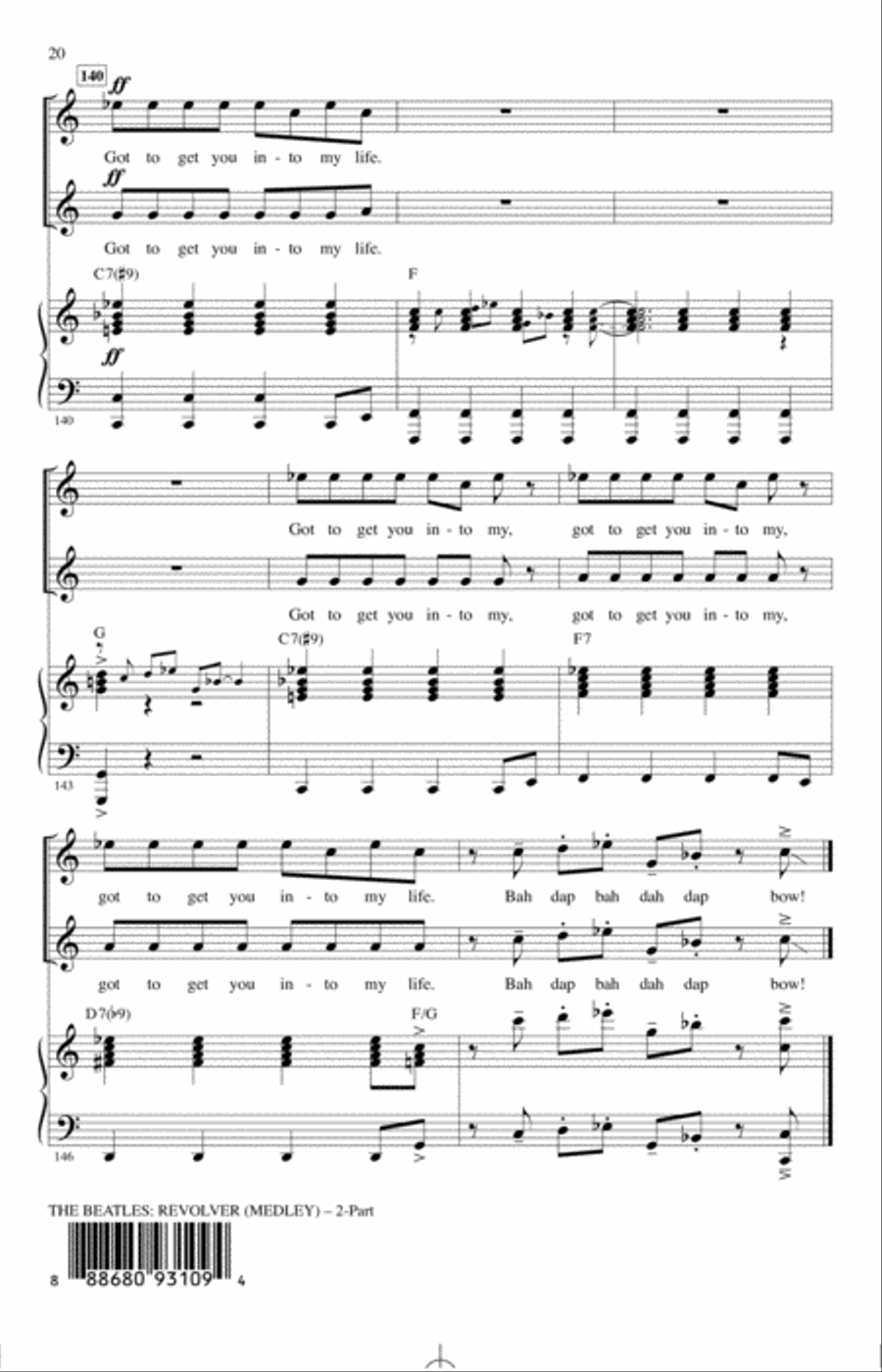 The Beatles: Revolver (Medley) (arr. Alan Billingsley) 2-Part scores gallery preview page 19