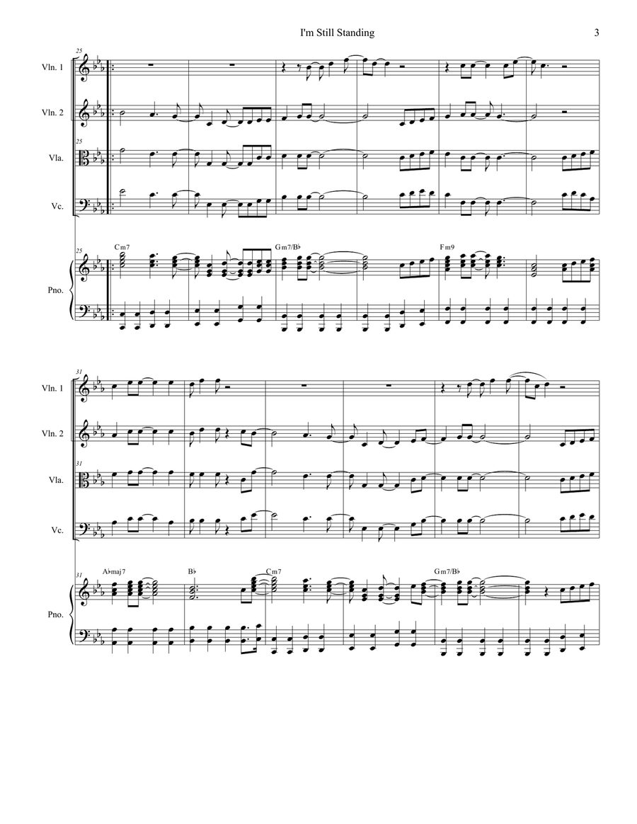 I'm Still Standing I'm Still Standing String Quartet scores gallery preview page 3