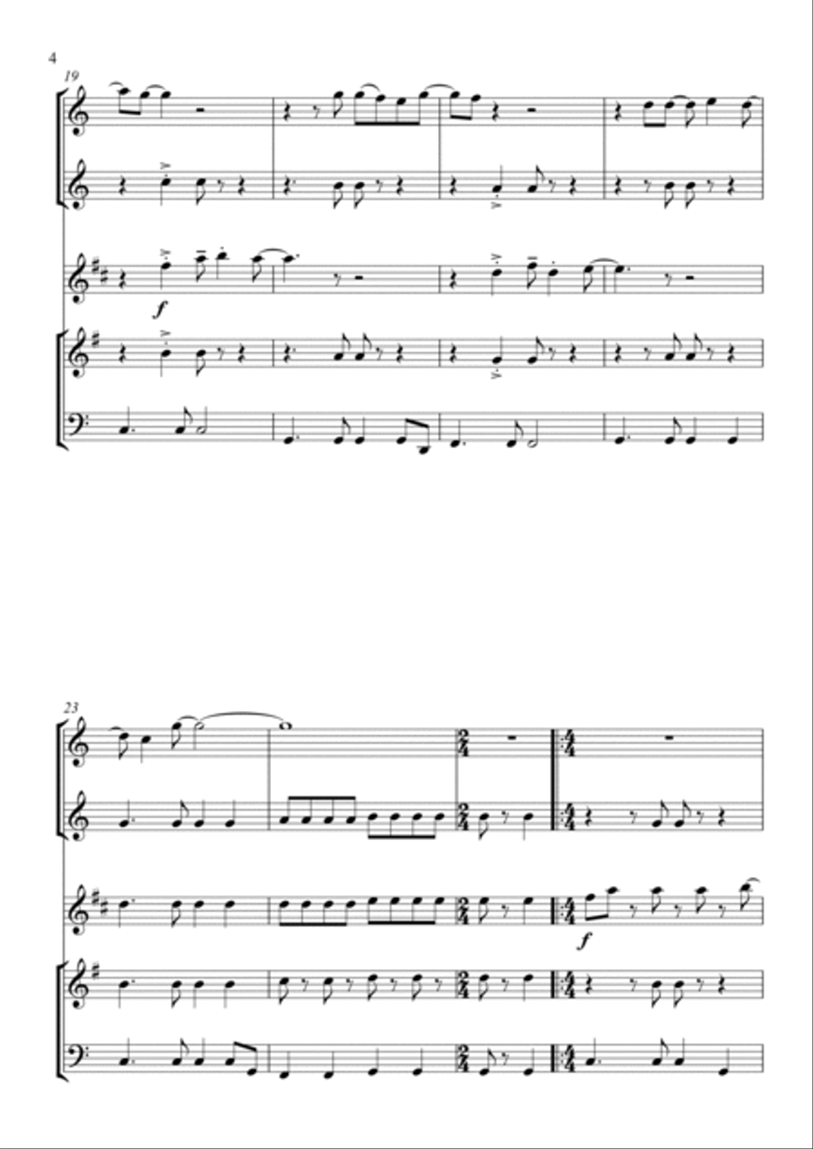Hooked On A Feeling Woodwind Quintet scores gallery preview page 5