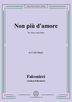 Book cover for Falconieri-Non più d'amore,in G flat Major,for Voice and Piano