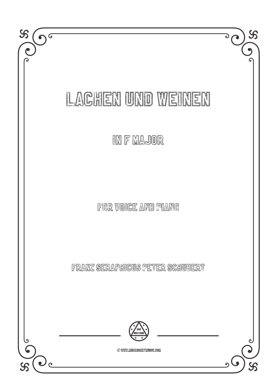 Schubert-Lachen und Weinen in F Major,for voice and piano Piano, Vocal scores gallery preview page 1
