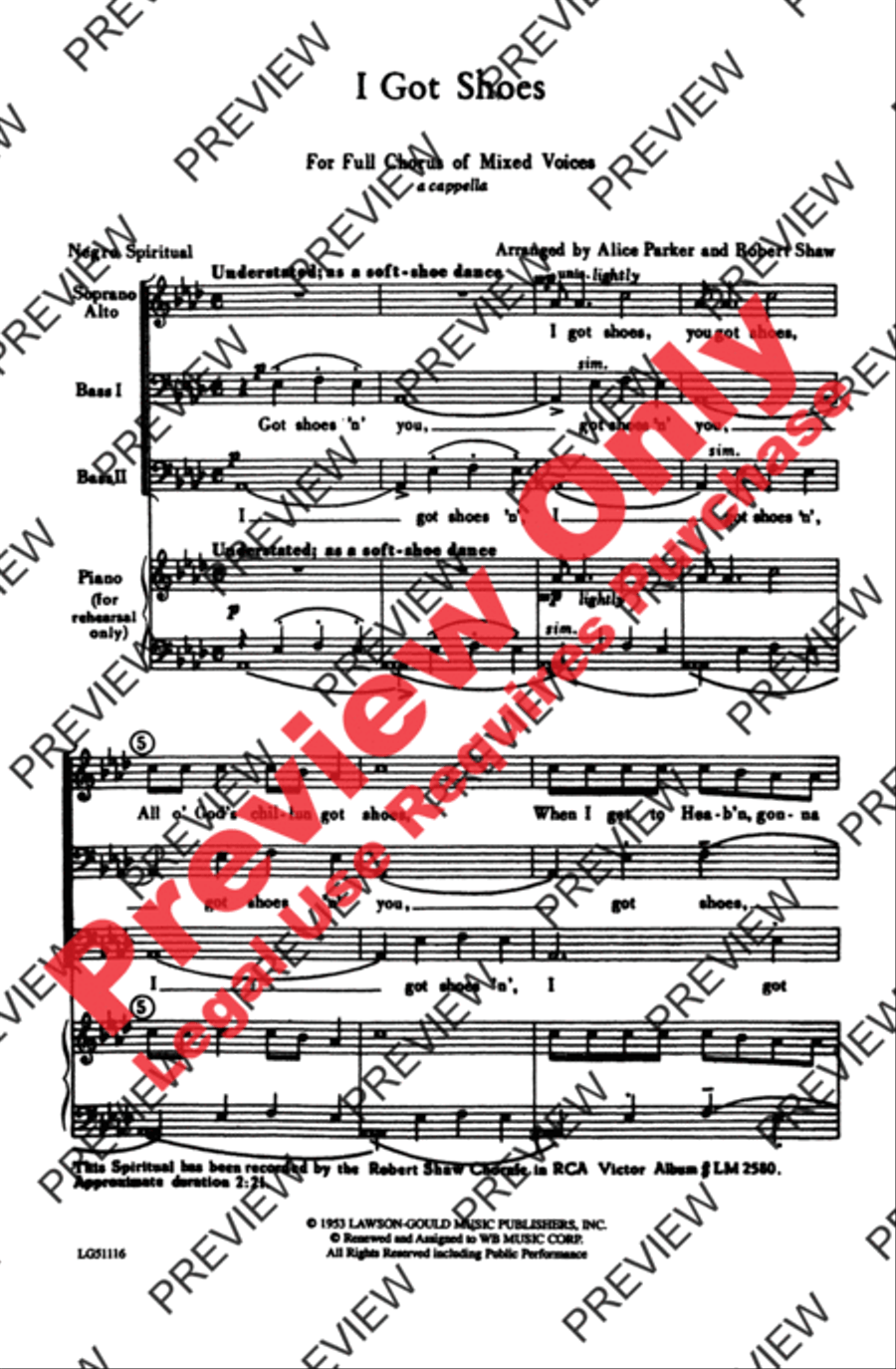 I Got Shoes 4-Part scores gallery preview page 2