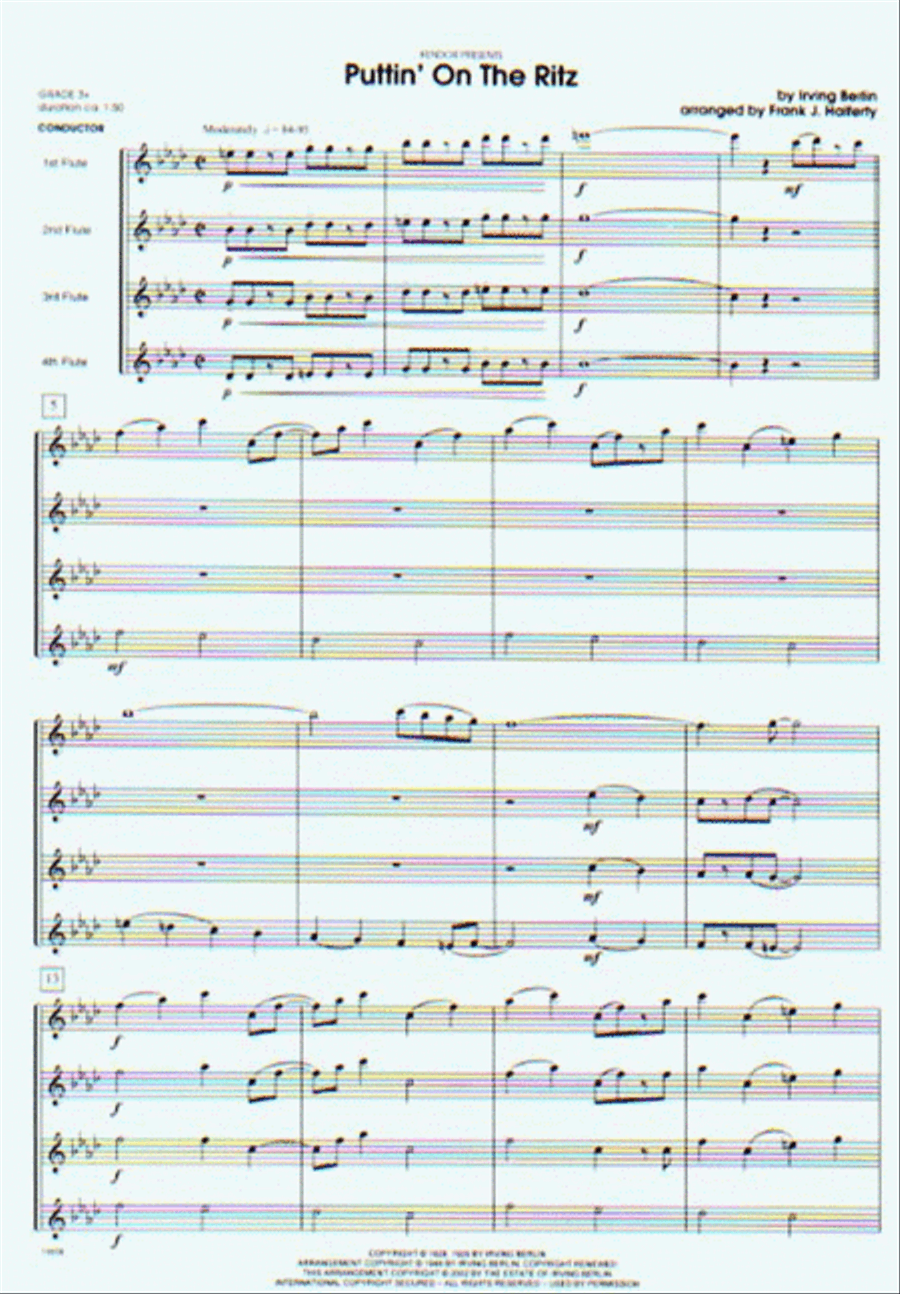 Puttin' On The Ritz Puttin' On The Ritz Flute Quartet scores gallery preview page 3