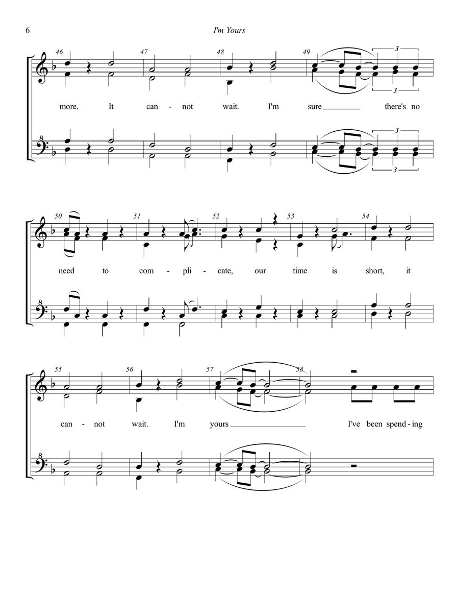 I'm Yours SSAA scores gallery preview page 6